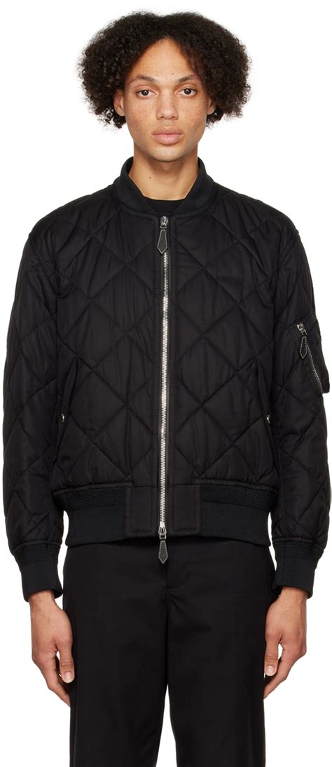 burberry slim-fit nylon bomber jacket|Burberry quilted jacket men.